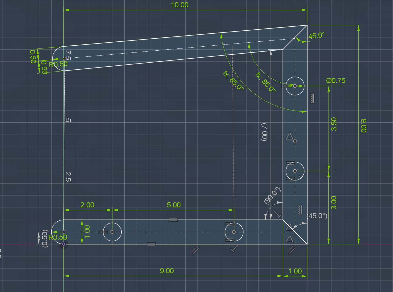 Drawn schamatic of the laptop stand